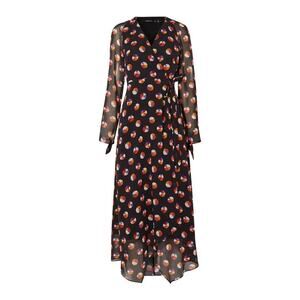 Karen Millen Black Sheer Sleeve Wrap Dress sz 4 Color Pop Wrap Dress